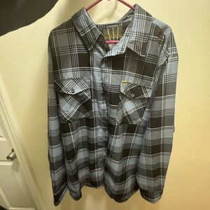 Dixxon wolverine ! Black and Gray Plaid Men's Shirt 3 xl